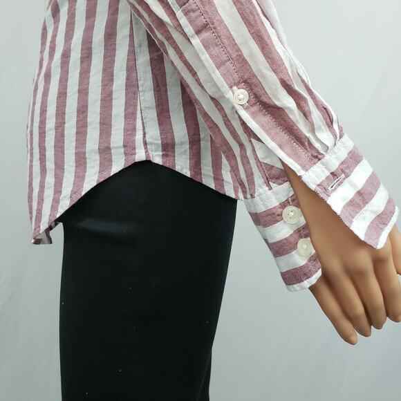 J. Crew Shirt Top Button Front Lydia Stripe Long Sleeves Cotton XS - Picture 7 of 11